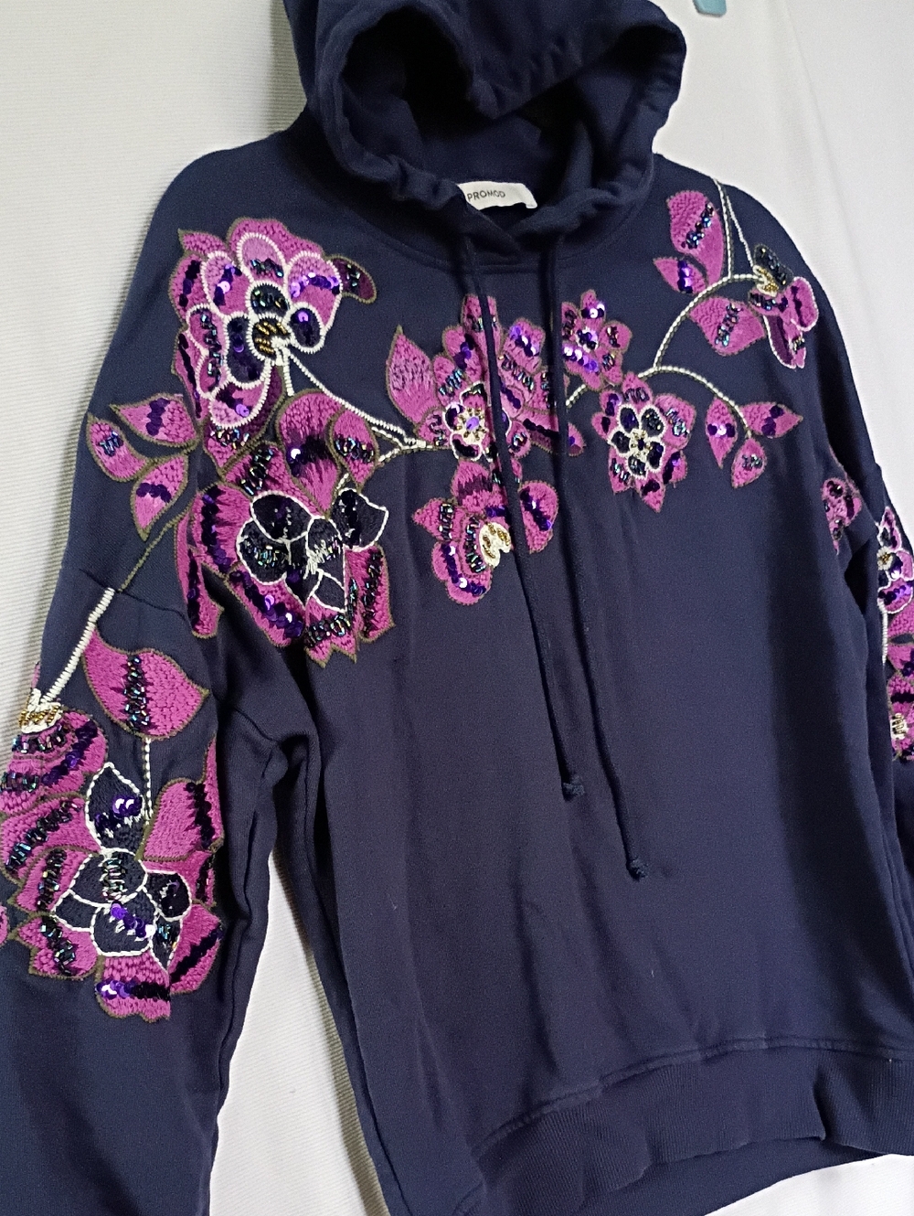 ProMod Embroidered Floral Hooded Sweatshirt - Picture 3 of 8